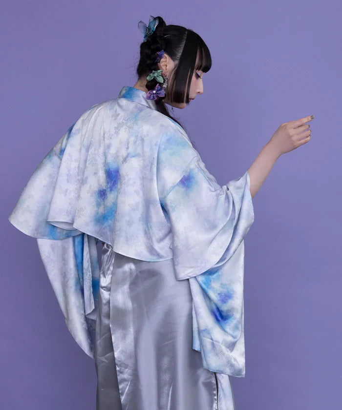 Hydrangea & Butterfly Jacquard Japanese Sleeve Shirt