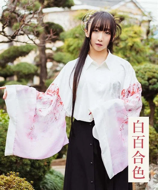 Weeping cherry blossom Japanese sleeve shirt