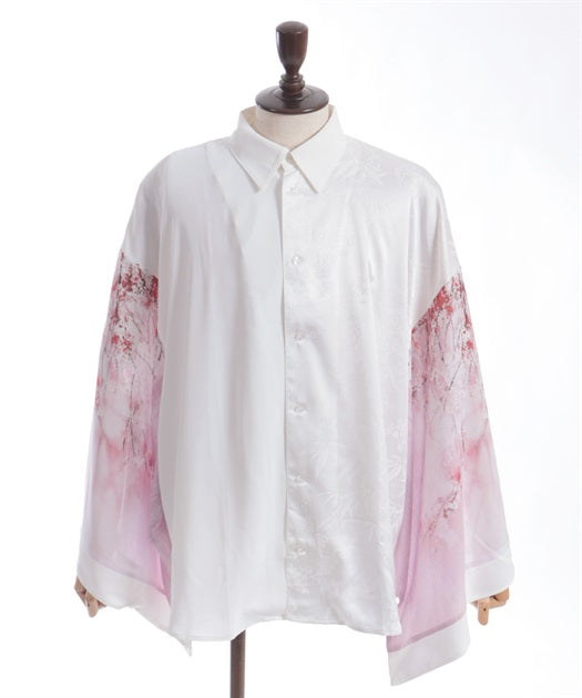 Weeping cherry blossom Japanese sleeve shirt