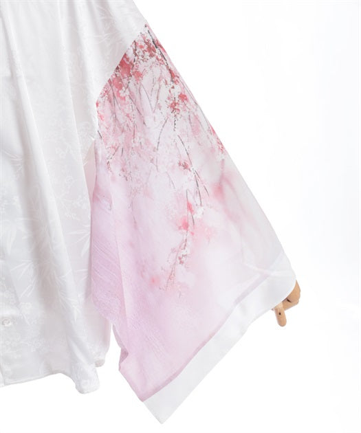 Weeping cherry blossom Japanese sleeve shirt