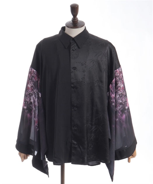 Weeping cherry blossom Japanese sleeve shirt