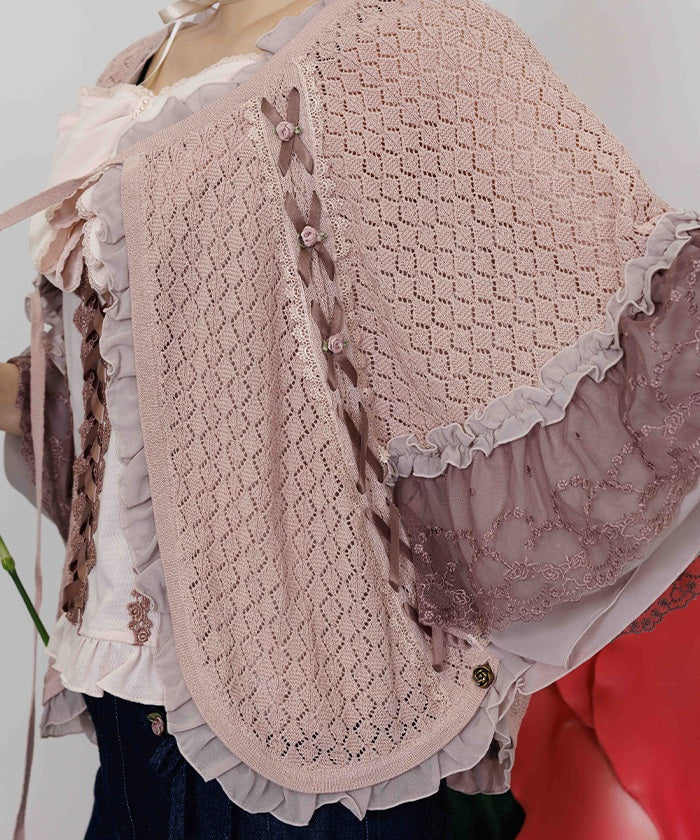 Openwork Knit Cape