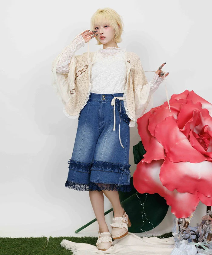 Openwork Knit Cape