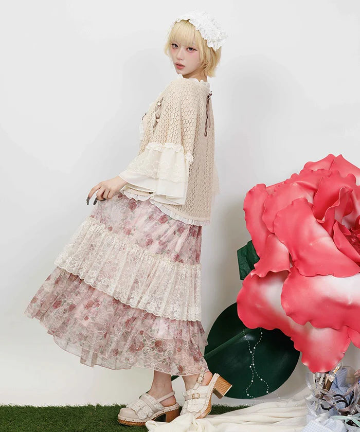 Openwork Knit Cape