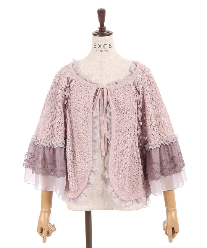 Openwork Knit Cape