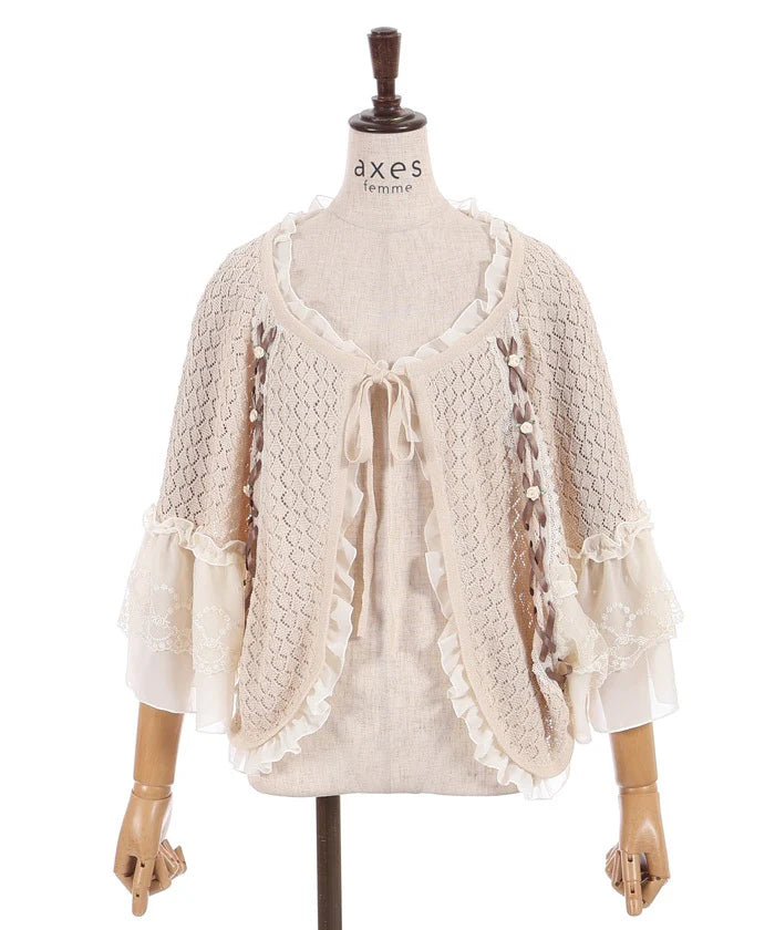 Openwork Knit Cape