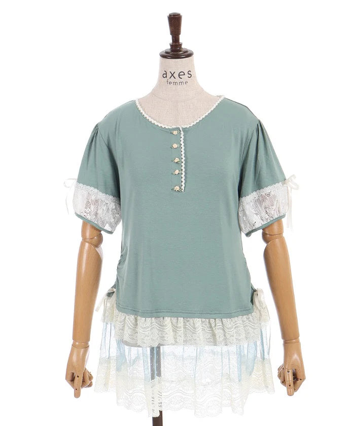Long Pullover with Ribbon RoseLong Pullover with Ribbon Rose