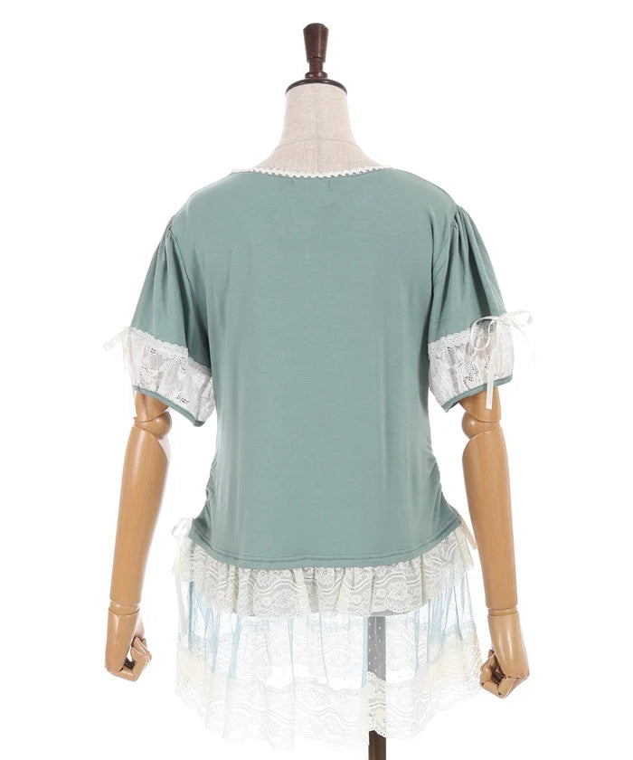 Long Pullover with Ribbon RoseLong Pullover with Ribbon Rose