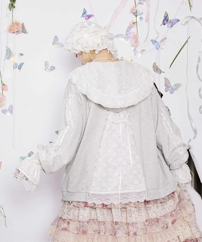 Rose Ribbon Lace Hoodie