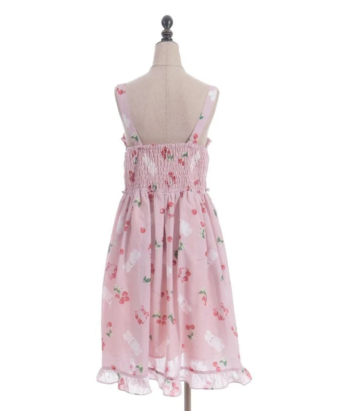 Cherry Bunny Print Jumperskirt