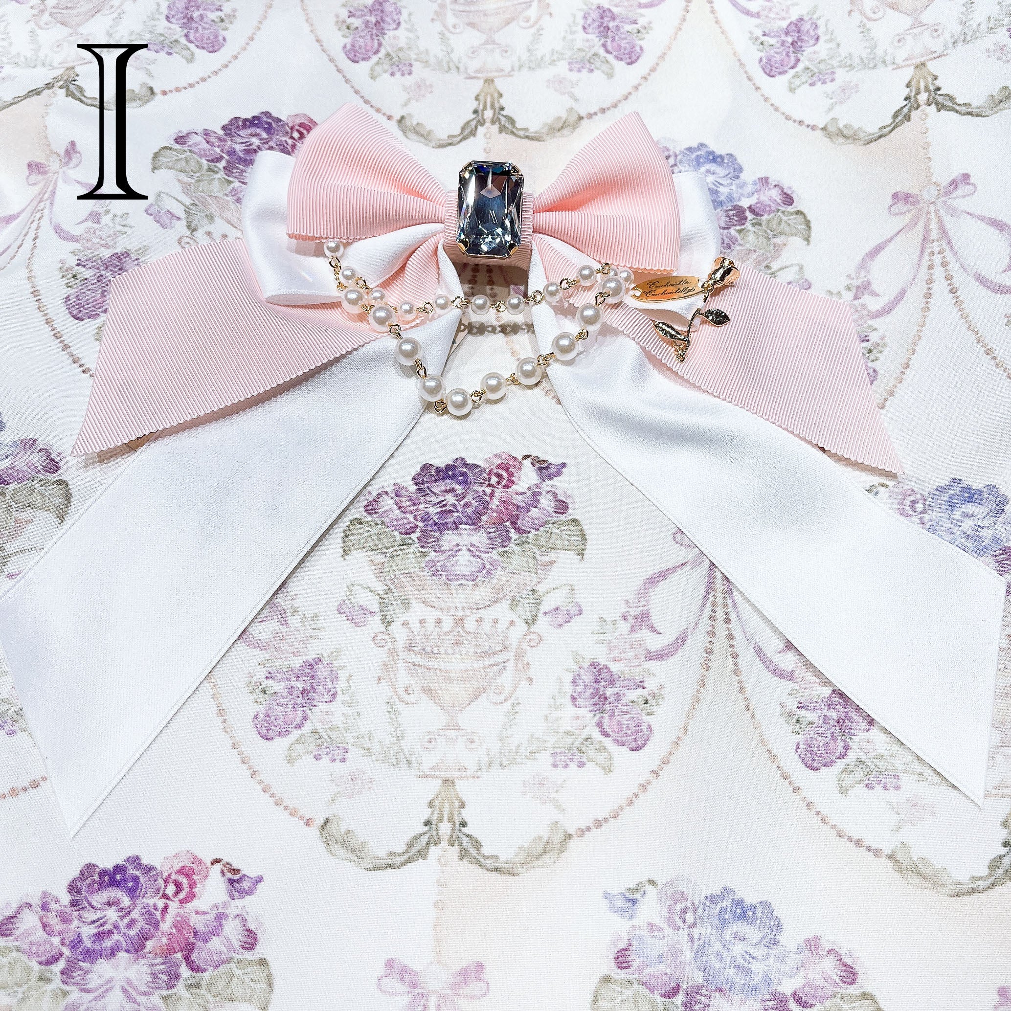 Jewelry Box Pearl Ribbon Brooch - A Rose for Me