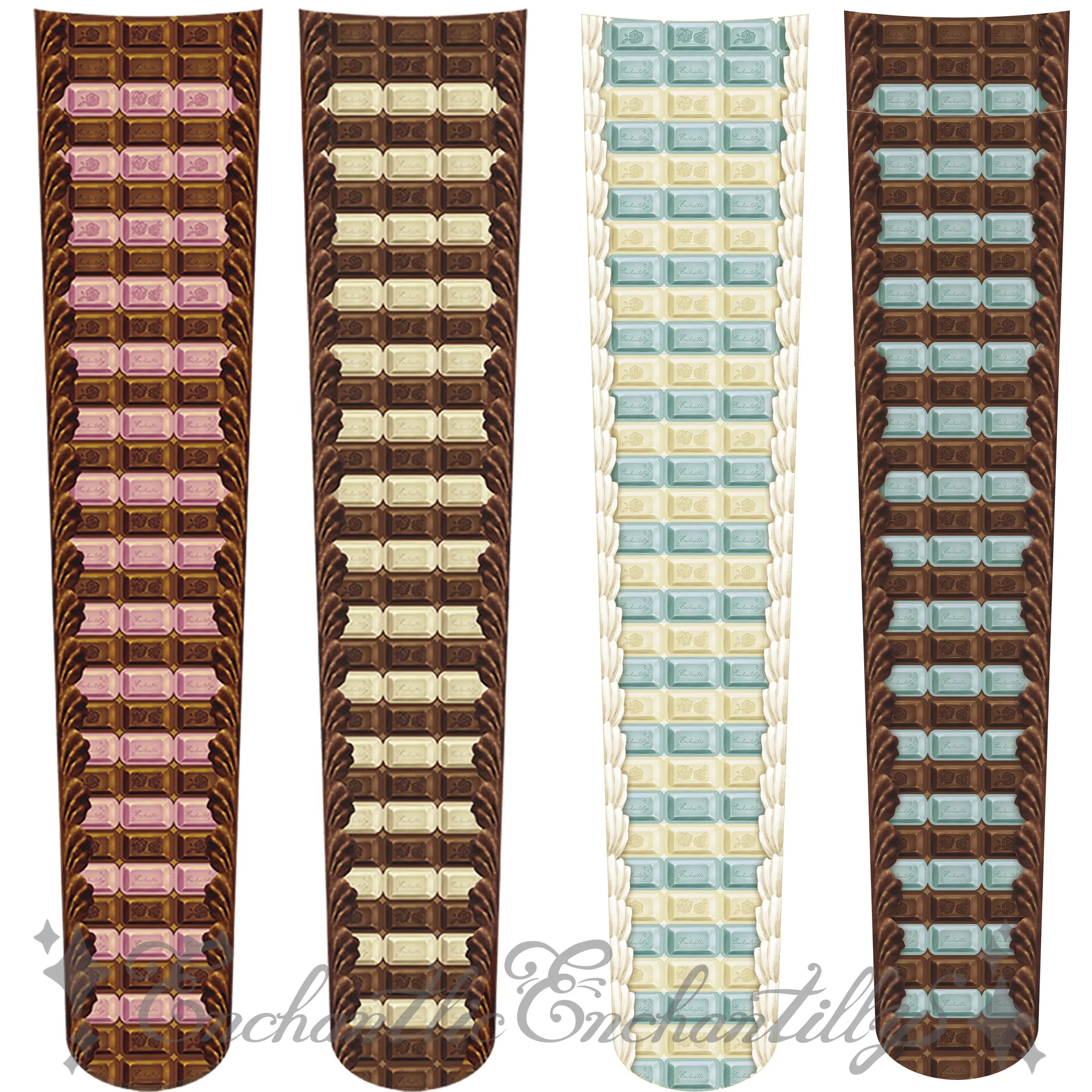 Chocolate Boarder Over Knee Socks