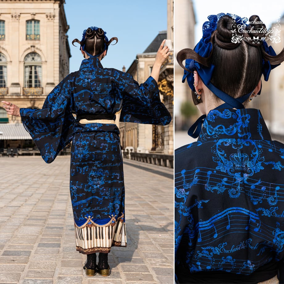 Antique Elegance Piano Pattern Yukata