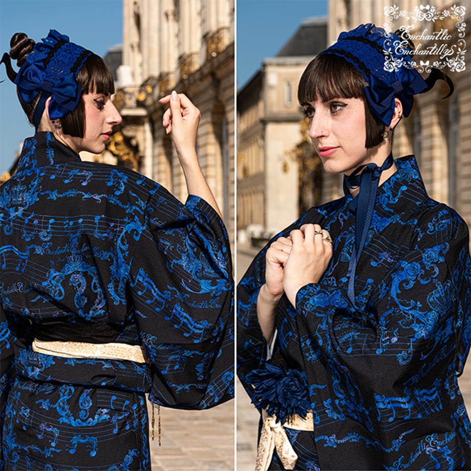 Antique Elegance Piano Pattern Yukata