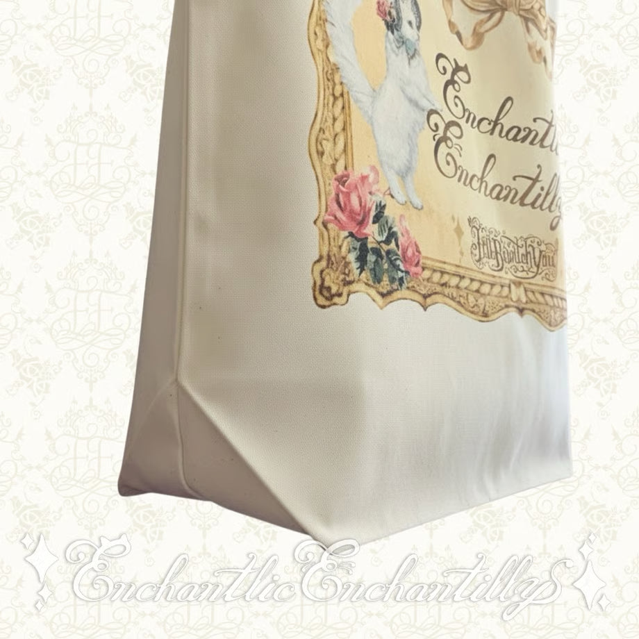 Large Tote Bag with Fiette the Cat, a Talented Little Artist