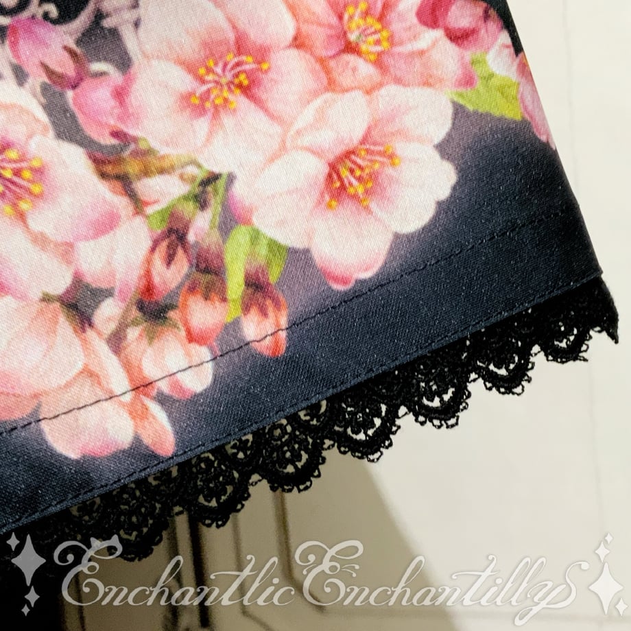 Phantom Cherry Blossom Castle Skirt - Lapis-Colored Night