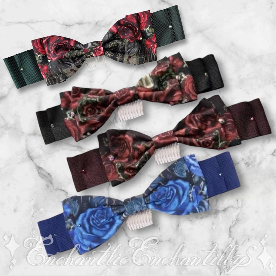 Phantom Rose Castle Ribbon Hair Comb