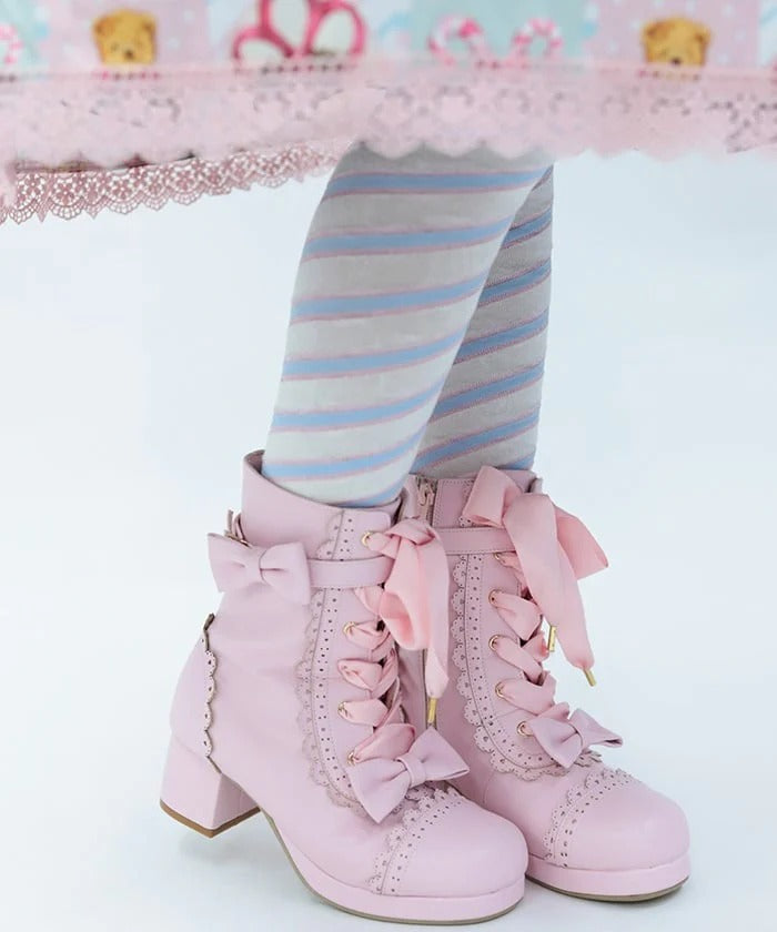 Diagonal Stripes Over-knee Socks