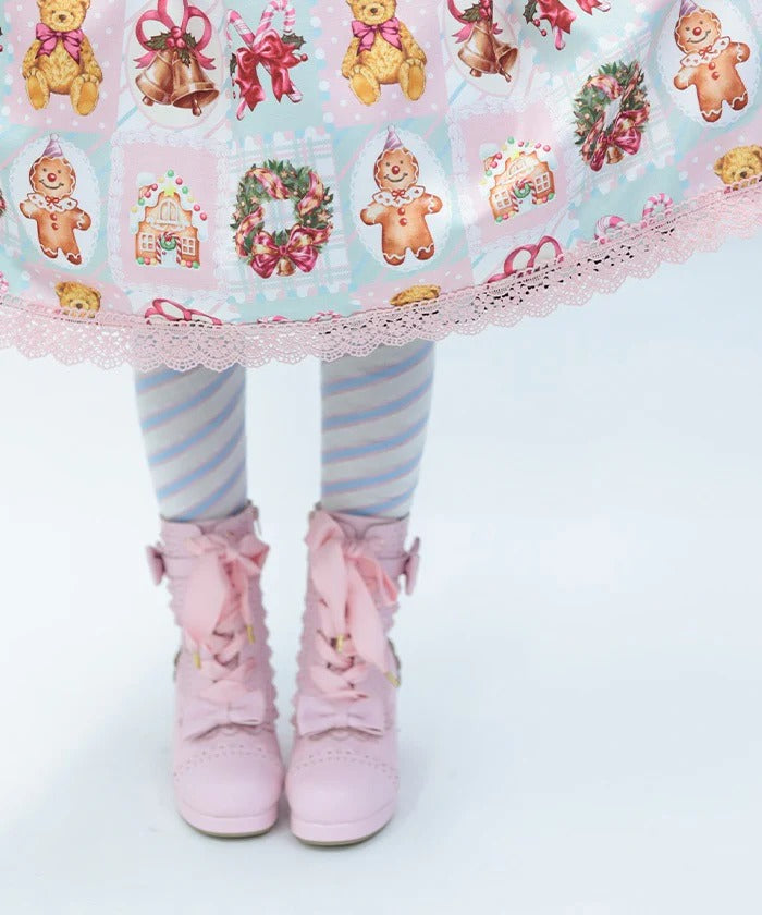 Diagonal Stripes Over-knee Socks