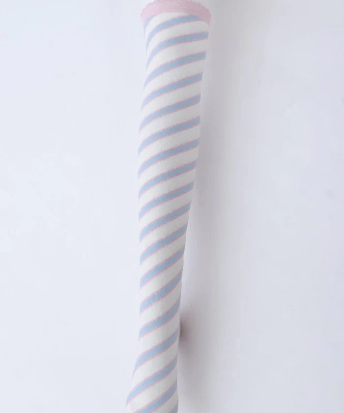 Diagonal Stripes Over-knee Socks