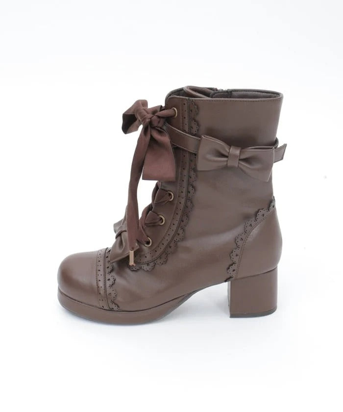 Classical Ribbon Mid Boots