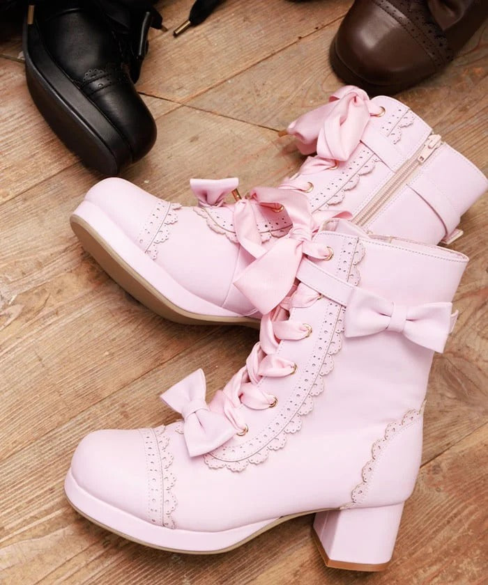 Classical Ribbon Mid Boots