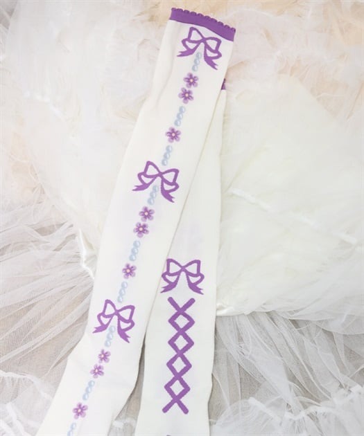 Flora Pearl Overknee Socks