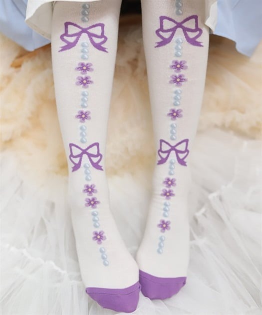 Flora Pearl Overknee Socks