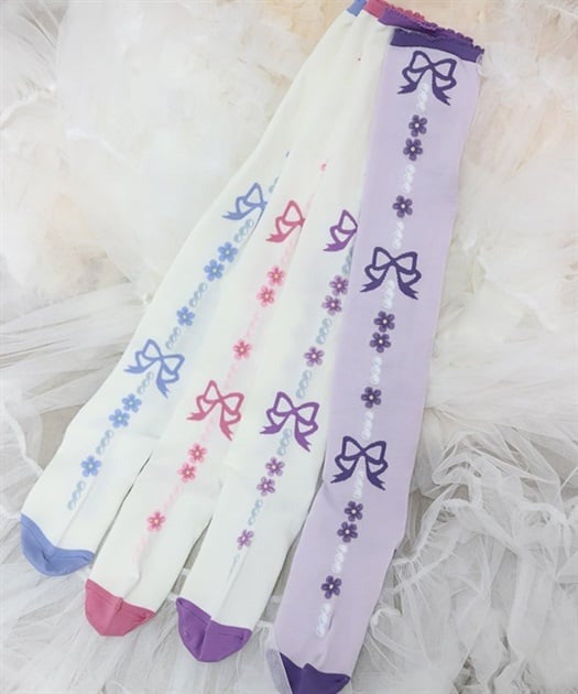 Flora Pearl Overknee Socks