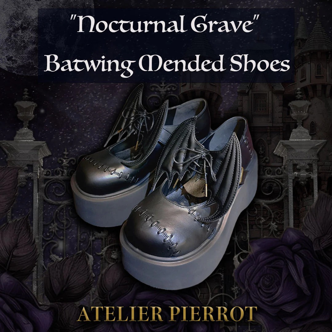 “Nocturnal Grave” Batwing Mended Shoes