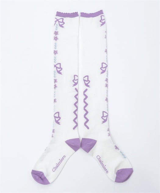 Flora Pearl Overknee Socks