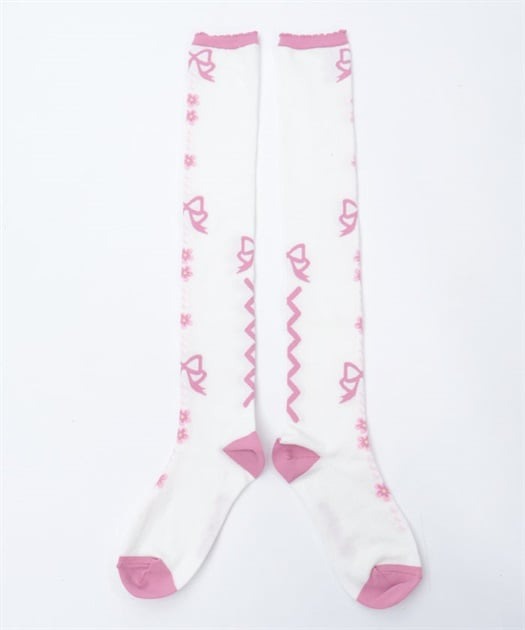 Flora Pearl Overknee Socks