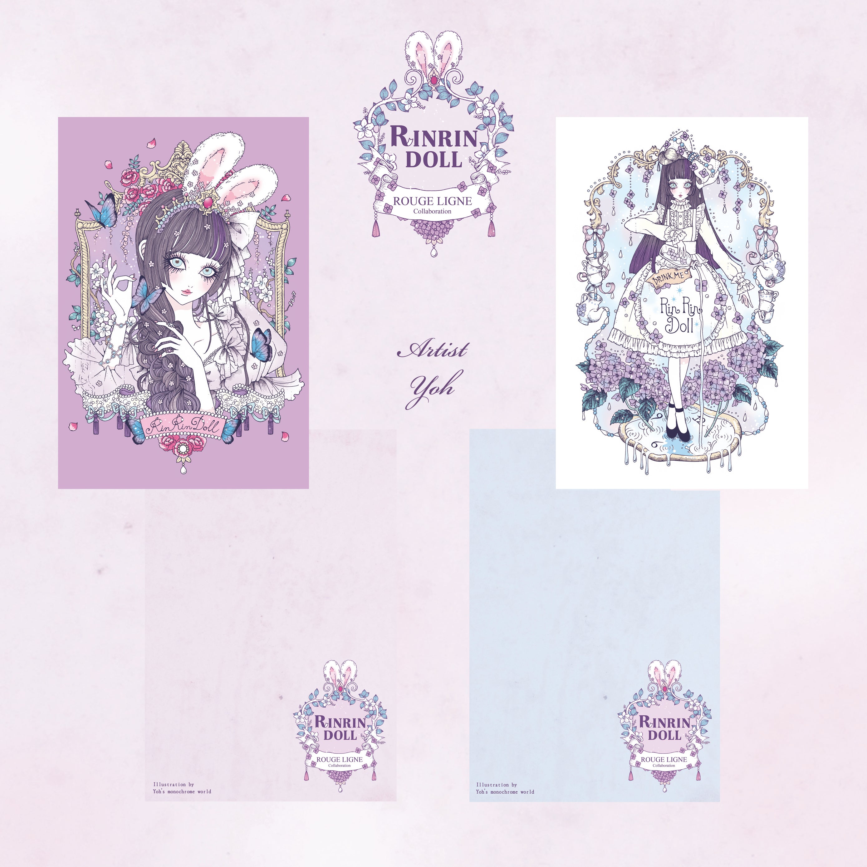 RinRin x Yoh's Monochrome World – Postcard Set