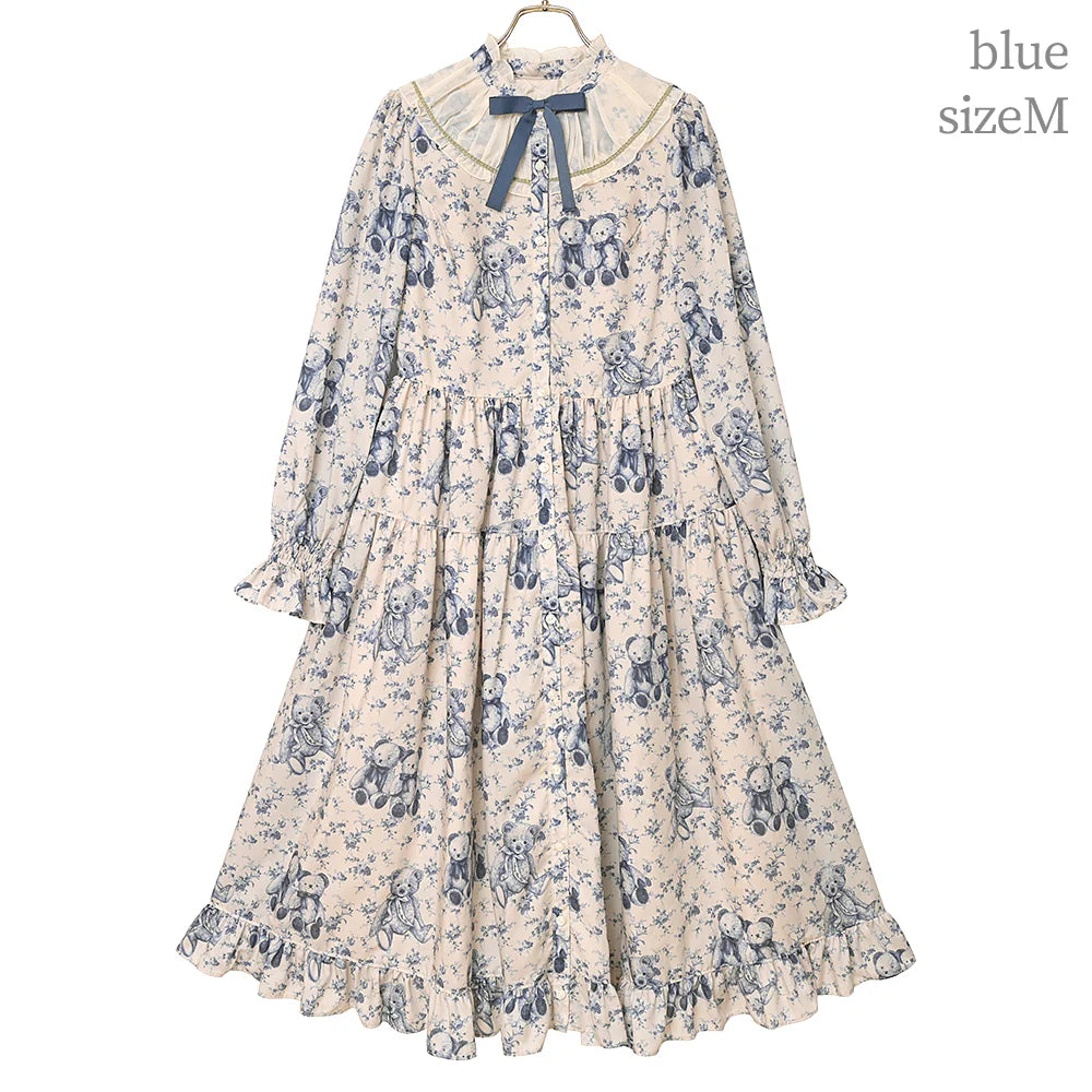 Vintage Bear Front Button Dress