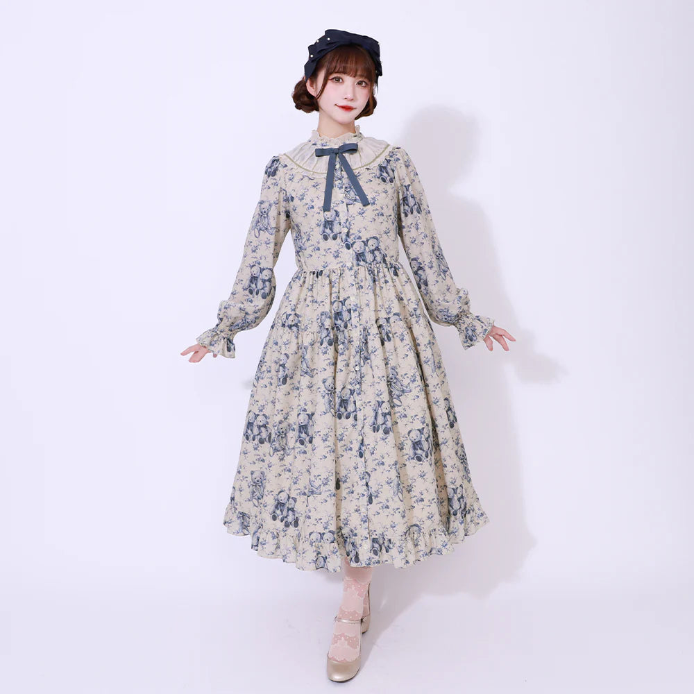 Vintage Bear Front Button Dress
