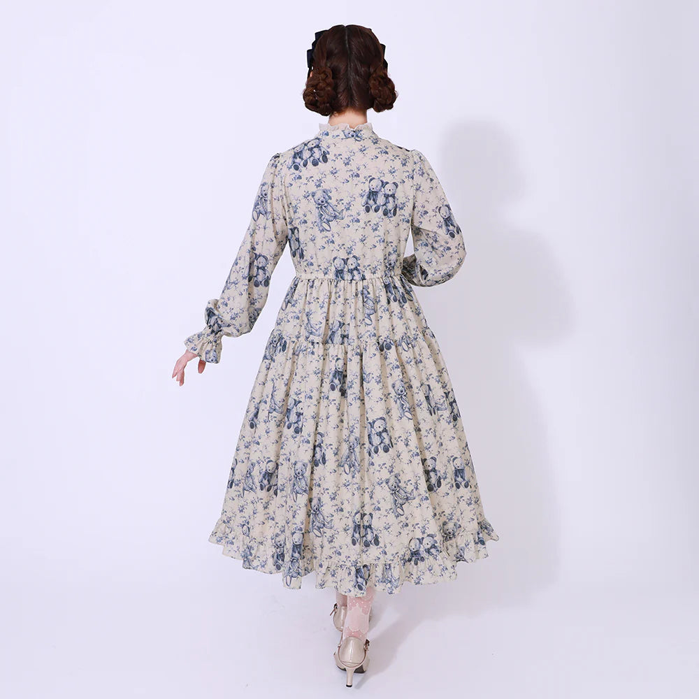 Vintage Bear Front Button Dress