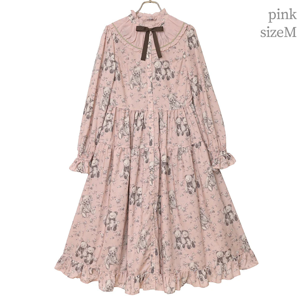 Vintage Bear Front Button Dress