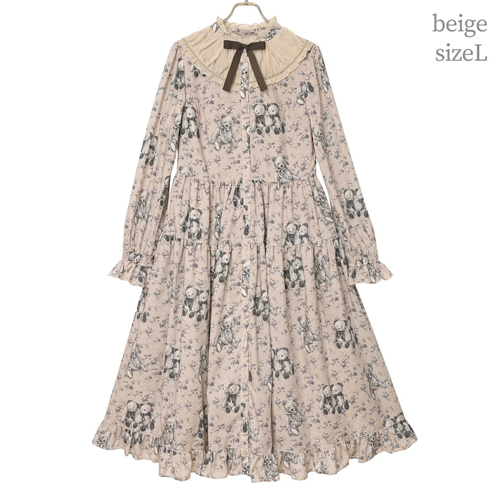 Vintage Bear Front Button Dress