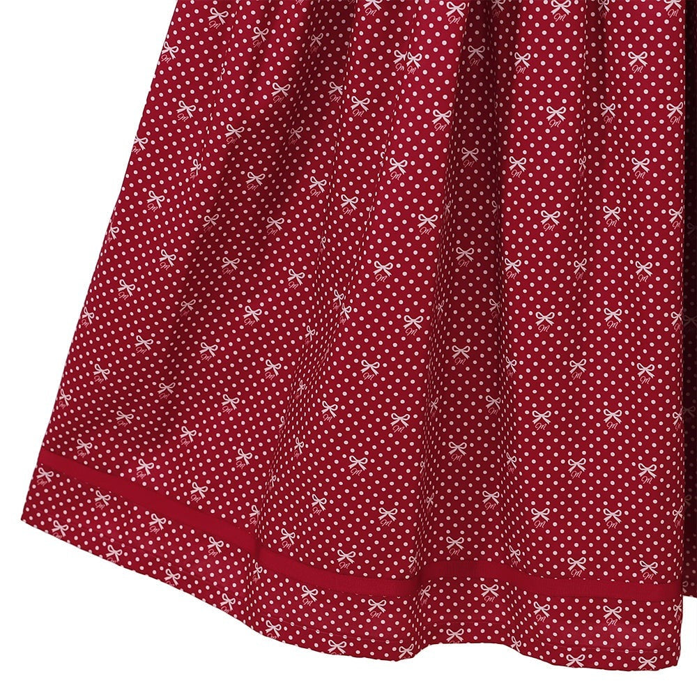 Little Dot Ribbon Frill Collar One Piece