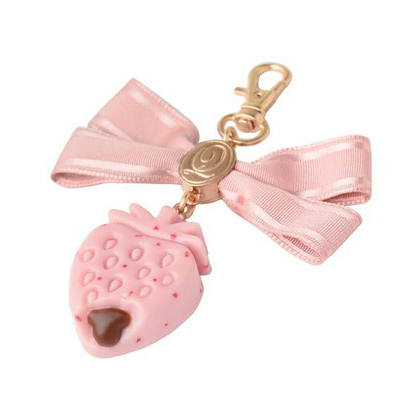 Strawberry Ganache Ribbon Bag Charm - Pink