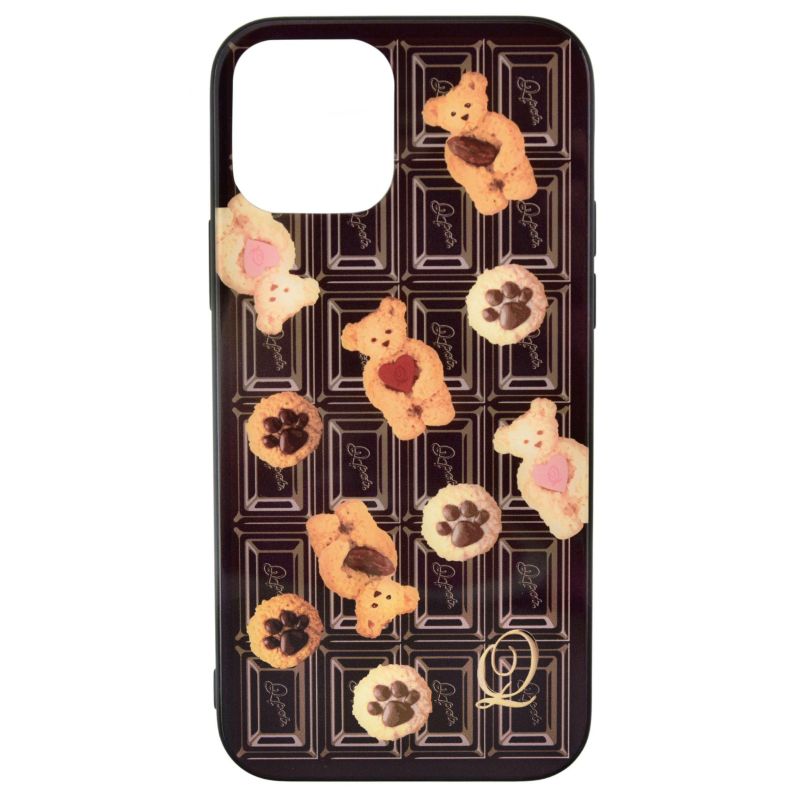 Teddy Bear x Chocolate Hard Glass Case-iPhone12 / 12Pro