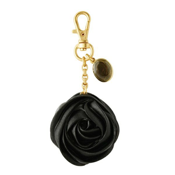 Black Rose Macaron Bag Charm