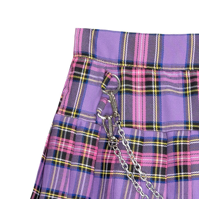 Front Chain Pleated Skirt