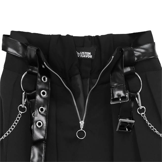 Center Zip Skirt With Chain