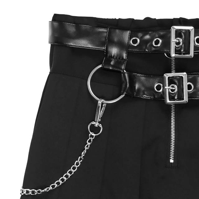 Center Zip Skirt With Chain