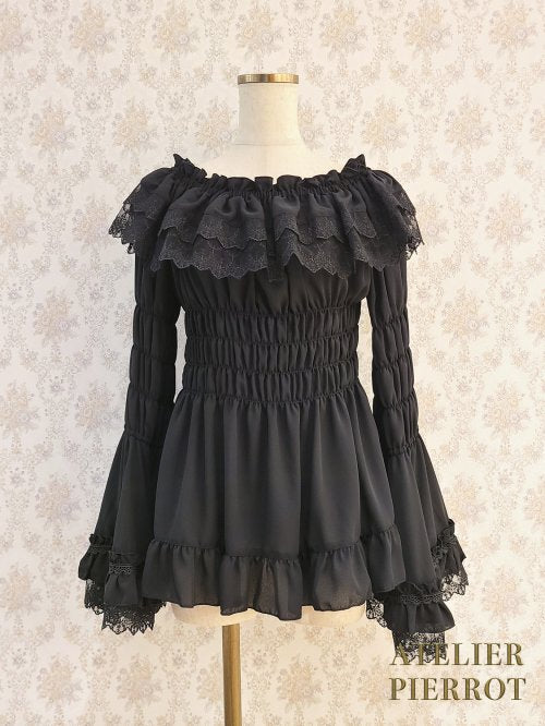 Shirring Princess Sleeve Blouse