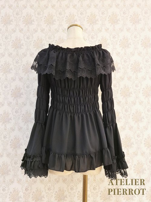 Shirring Princess Sleeve Blouse