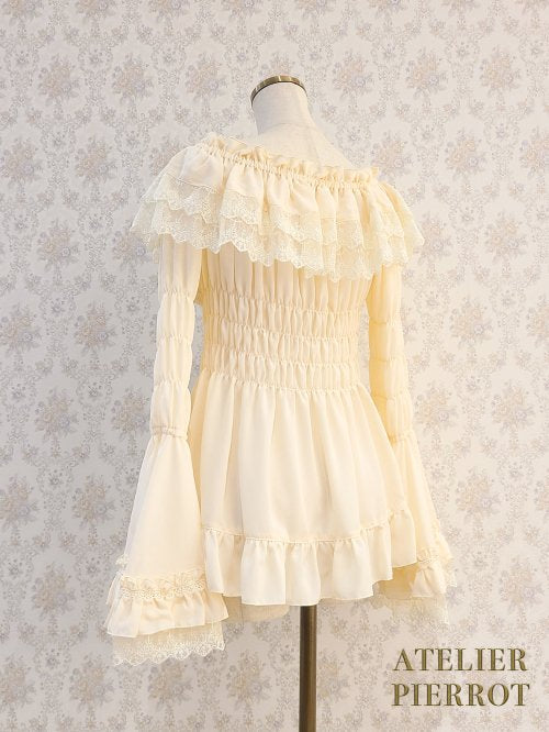 Shirring Princess Sleeve Blouse