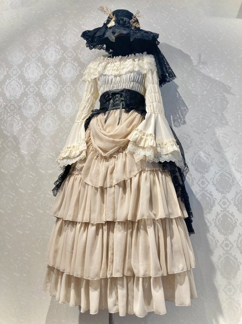 Shirring Princess Sleeve Blouse