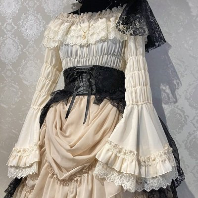 Shirring Princess Sleeve Blouse